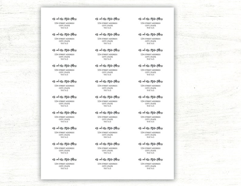 Address Label Template Small Labels 1x2 5 8 30 Per Page Etsy