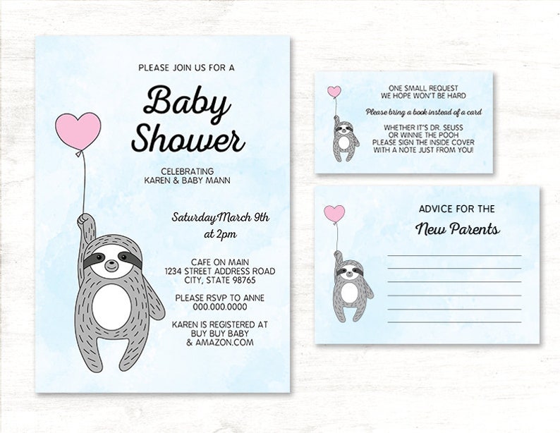 Sloth Baby Shower Invitation Diy Editable Pdf Matching Etsy Sloth Baby Shower Invitation Diy Editable Pdf Matching Etsy