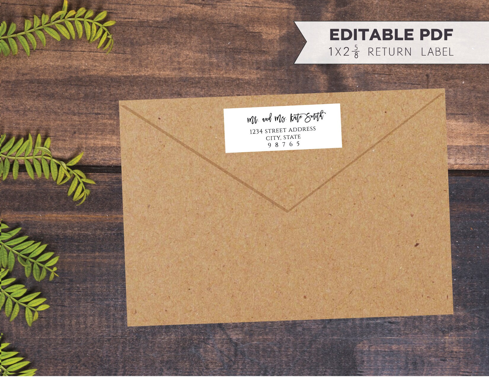 Return Address Label Template // 1x2&5/8 30 per page //DIY Etsy Return Address Label Template // 1x2&5/8 30 per page //DIY Etsy