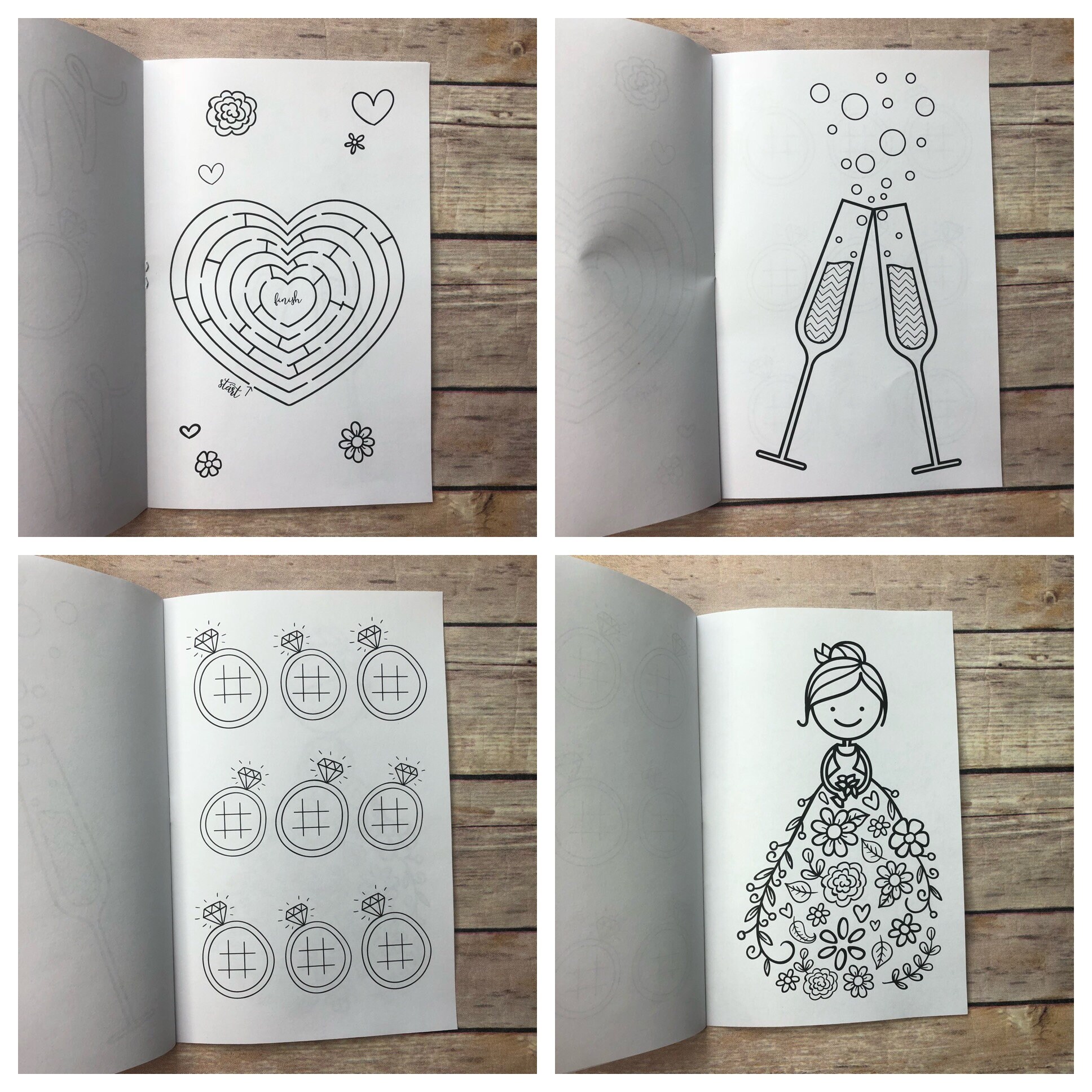 DIY Printable Wedding Bridal Shower Coloring Booklet // 8 Page - Etsy ...