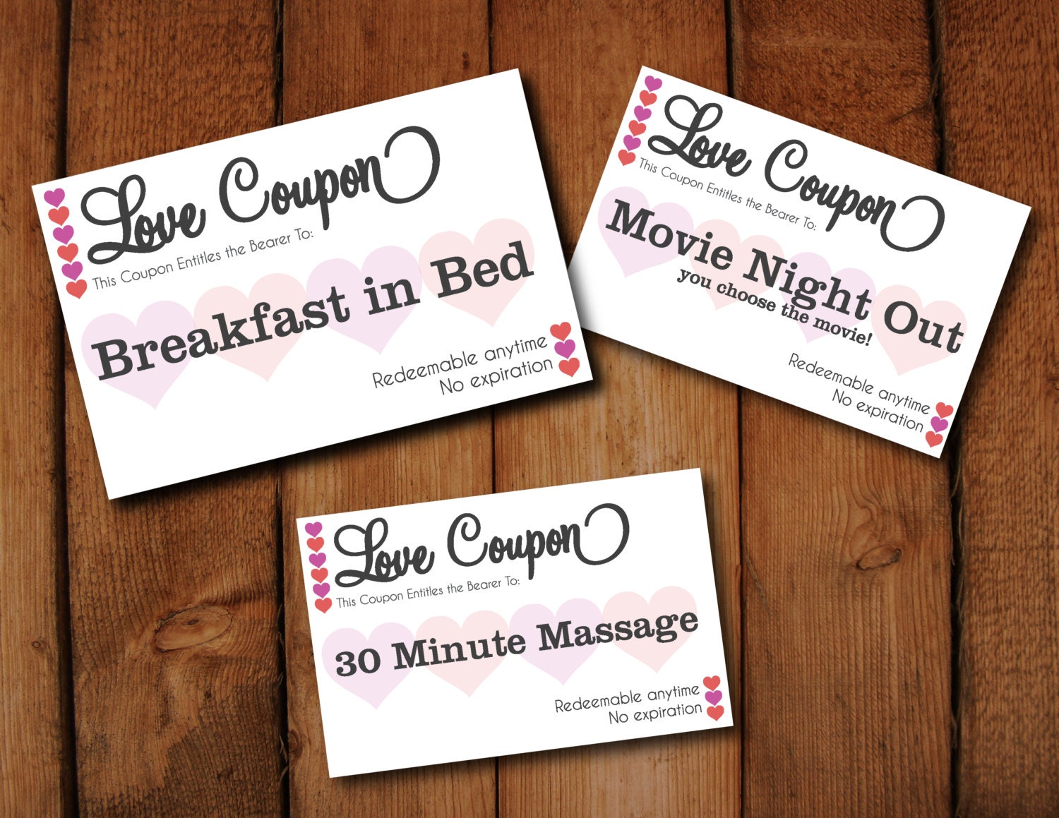 Editable Love Coupons // DIY Instant download digital template to print  your own tickets // Microsoft Word Editable Inside Love Coupon Template For Word