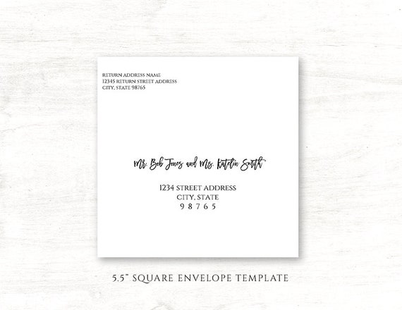 Square Envelope Template Dahlia 5 5 X 5 5 Editable Pdf Etsy