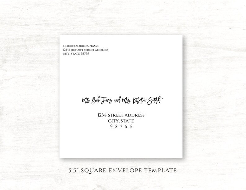 square envelope template dahlia 55 x 55 editable pdf etsy