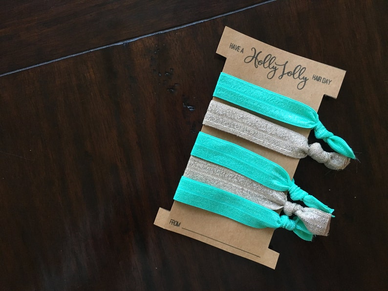 holly jolly hair tie printable card template diy holiday etsy