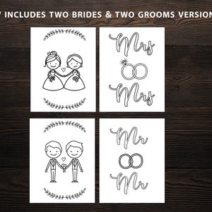 Printable Wedding Bridal Shower Coloring Pages // Kids Coloring Wedding ...