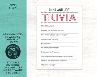 Anniversary Trivia Game - Etsy