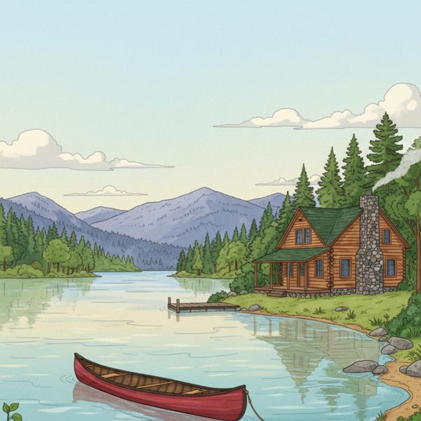 Cabin Coloring Pages for Adults — Cozy Rustic Cabin Illustrations, Relaxing Printable Coloring Art — Printable PDF