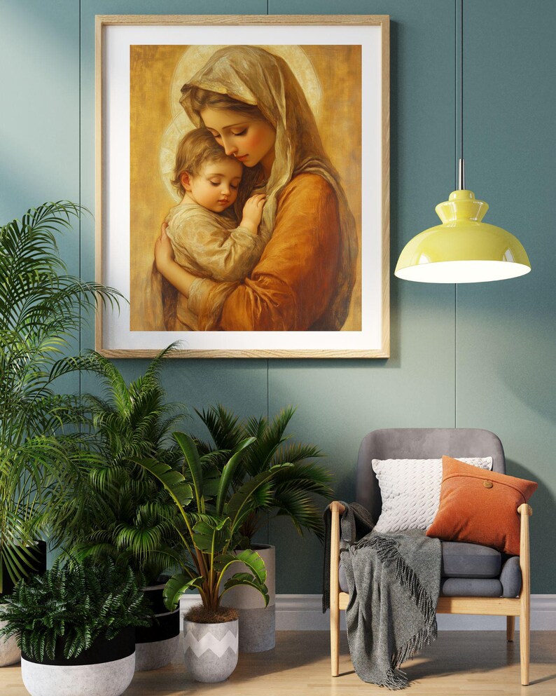 Madonna and Child Art Print | Virgin Mary With Baby Jesus | Christian ...