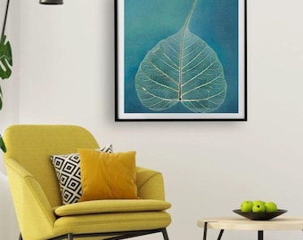 Minimalist Leaf Art Print | Modern Botanical Home Decor (Digital Download)