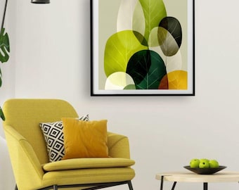 Abstract Leaf Art Print Set | Modern Botanical Home Decor (Digital Download)