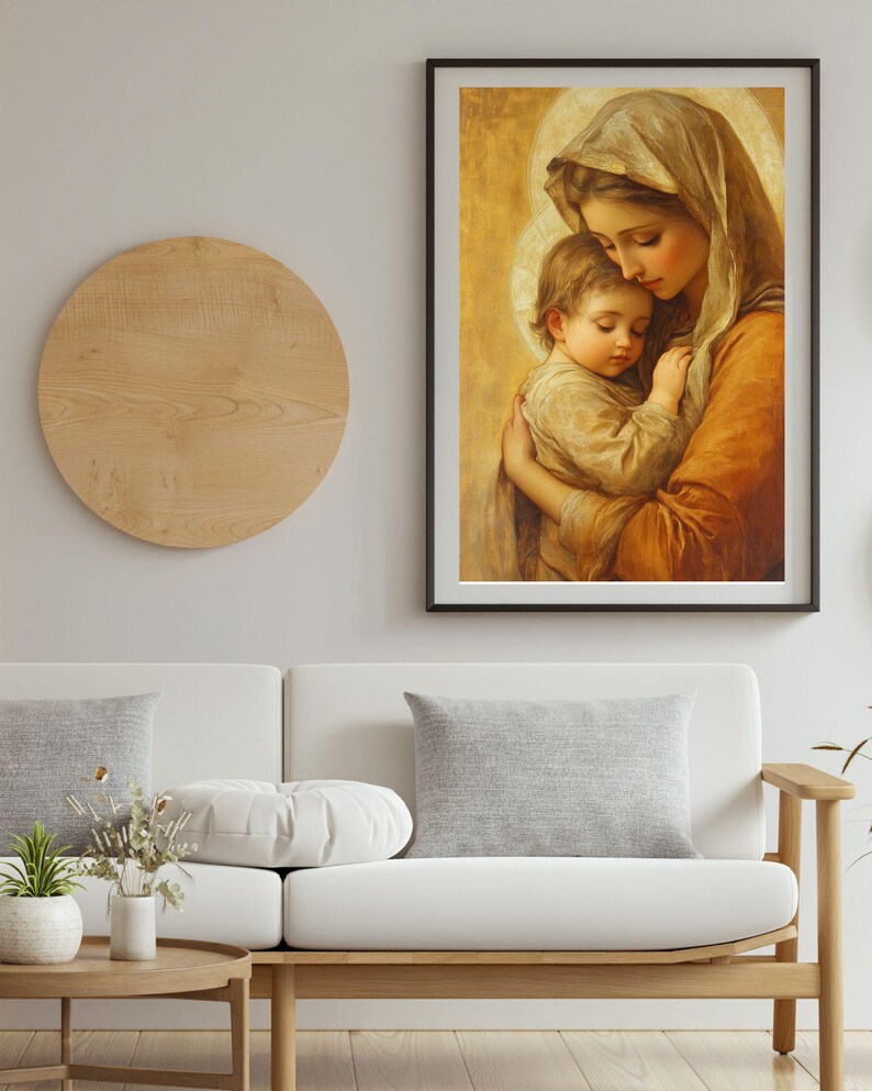 Madonna and Child Art Print | Virgin Mary With Baby Jesus | Christian ...