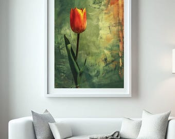 Abstract Tulip Print Set | Modern Botanical Wall Art (Digital Download)