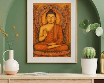 Buddha Meditation Wall Art | Spiritual Zen Decor | Buddhist Art Digital Download | Mindfulness & Calm Printable