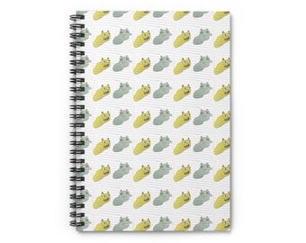 Watercolor Cat Pattern Spiral Notebook | Ruled Journal