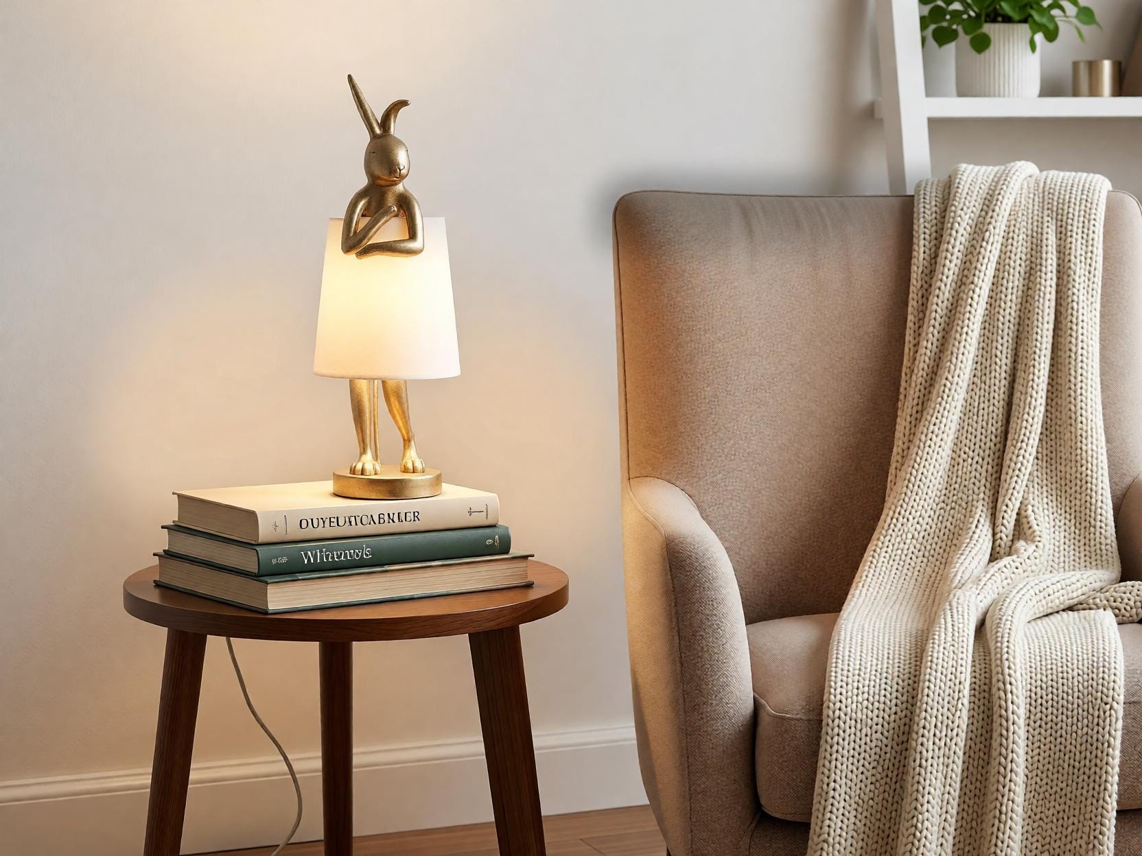 Rabbit Resin Table Lamp – Bunny Desk Lamp for Nursery, Bedside Light ...