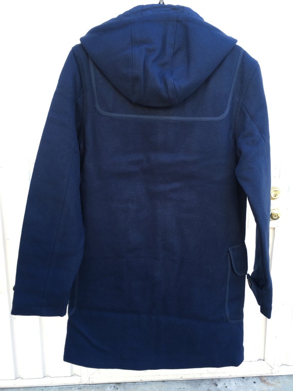 navy blue peacoat with hood