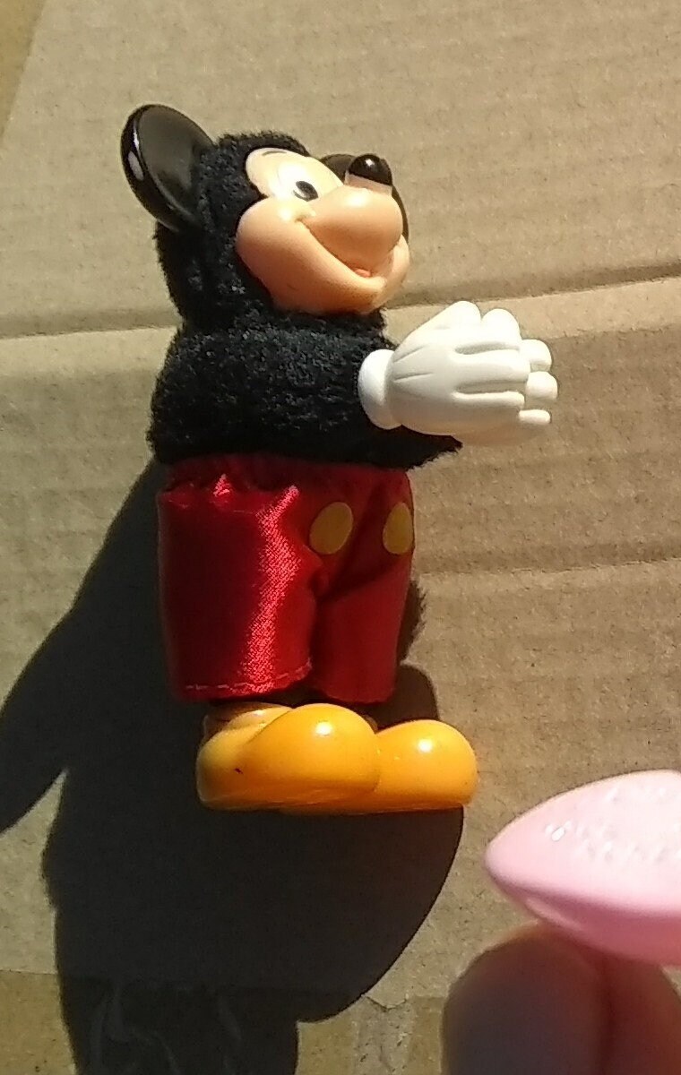 Vintage Disney Mickey Mouse Pencil Hugger Straw Topper Clip on Hands Rubber