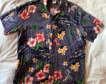 Kennington shirt Guitars Flowers California large