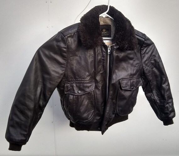 Flight Bomber leather jacket Cooper size 42 dark b
