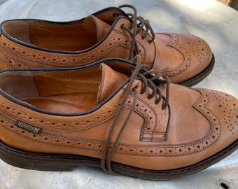 Mephisto Formal brown mans wingtips genuine leather shoes 10 1/2 Goodyear welt made in France