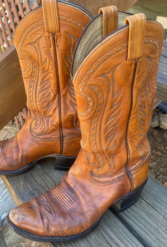 Tony Lama Leather Boots Cowboy 8 1/2 men leather s