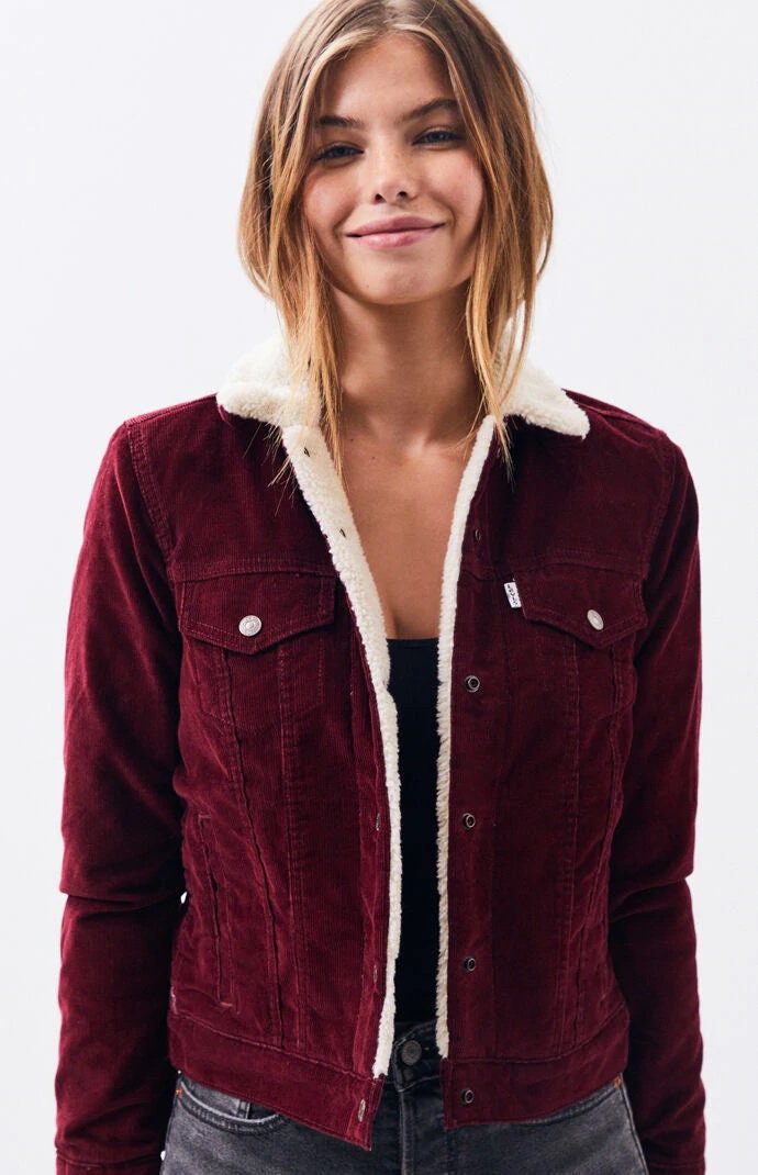 Levi's Levi's Corduroy Sherpa Jacket In Red Lyst | lupon.gov.ph