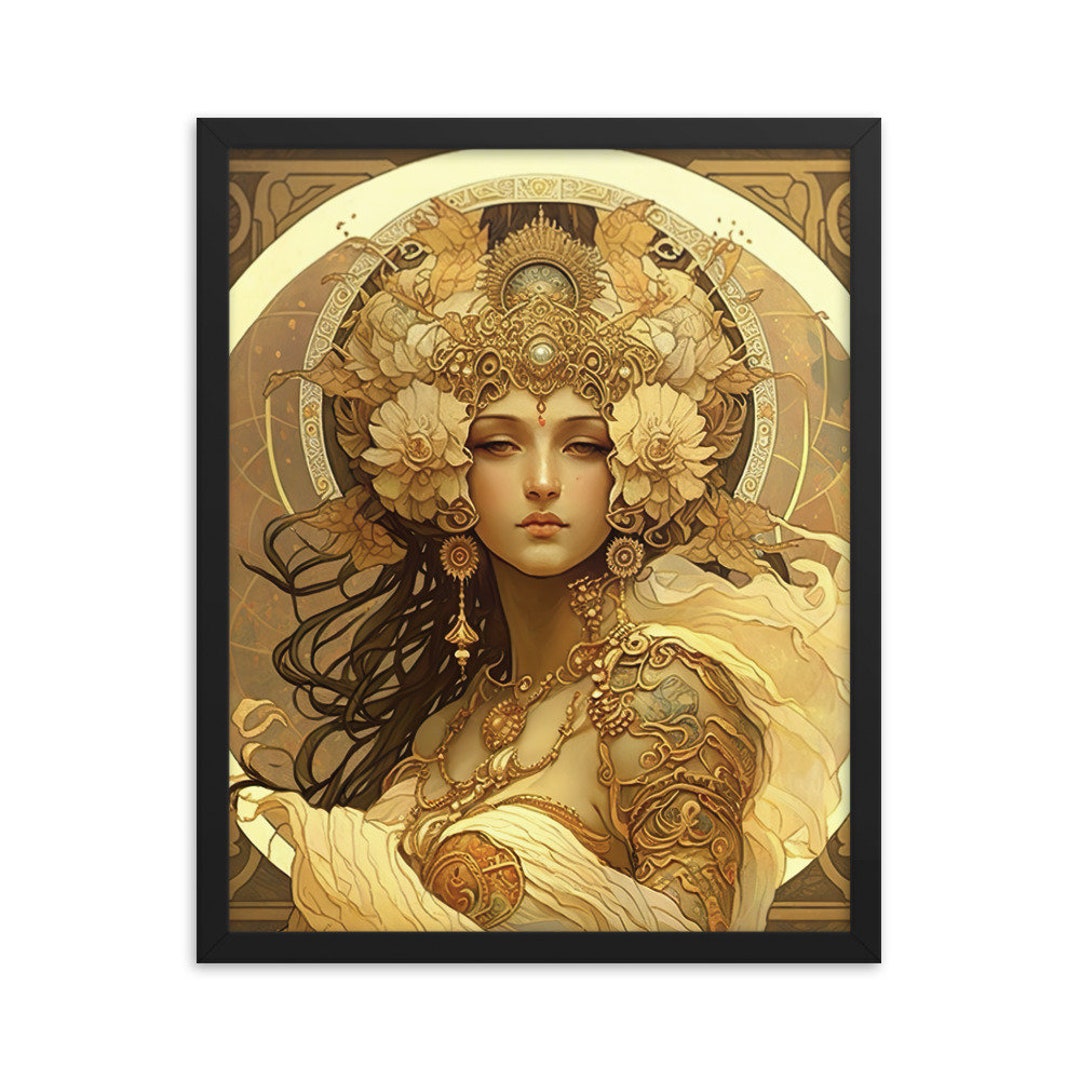 Art Nouveau Art Deco Gold Hindu Goddess AI Art Print - Etsy