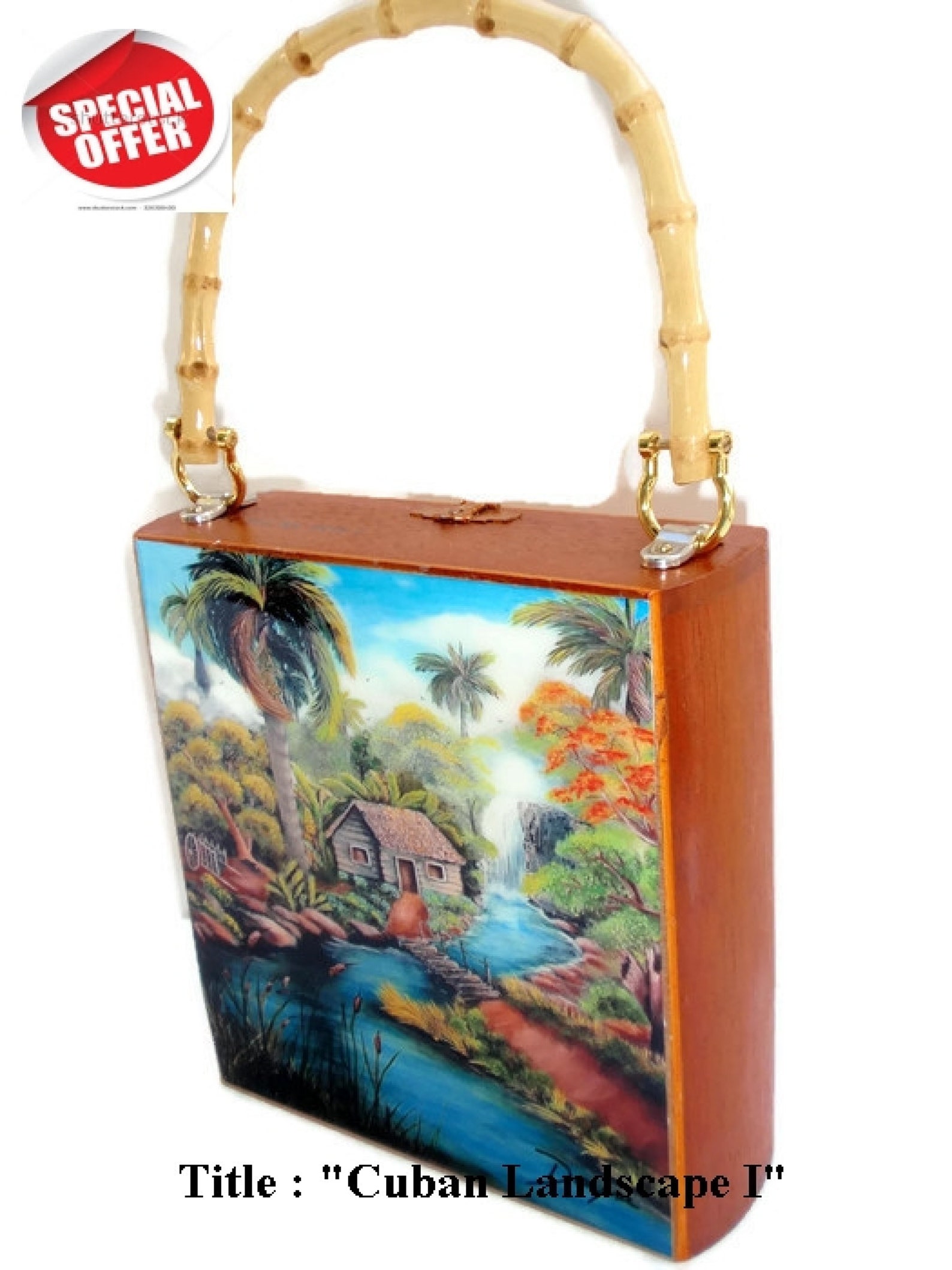 ON SALE . Handbag. Exclusive Cigar Box Purse w/ Bamboo Handle Etsy