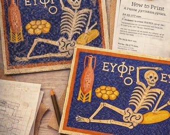 Romerskt skelettmosaikmönster | Mall för nybörjare och proffs (digital nedladdning A4/US Letter)