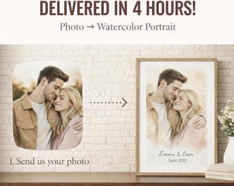 Personalized Watercolor Portrait | Custom Couple Art (Digital Download)
