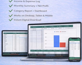 Sole Trader/Self-employed/Small Business/Freelancer Bookkeeping Spreadsheet