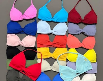 Kundenspezifisches heißes trendiges organisches Bralette - Kreuz zurück BH-Oberteil aus Bio-Baumwolle - Yoga-BH