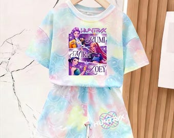 Custom Trending T-shirt and Pants Set Girls' Summer Clothing Cute Smiley Short Sleeve Set Children's T-shirt and Shorts Se