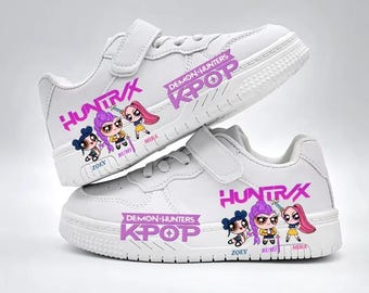 Benutzerdefinierte 2026 KPOP Mädchen Freizeitschuhe Kindermode Dämonenjäger Print Sportschuhe Kinder Outdoor Weiß Atmungsaktive Cartoon Sneakers
