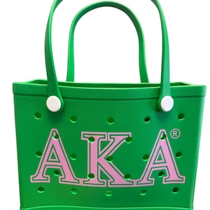 Sac fourre-tout en EVA AKA - Sac de sororité vert et rose