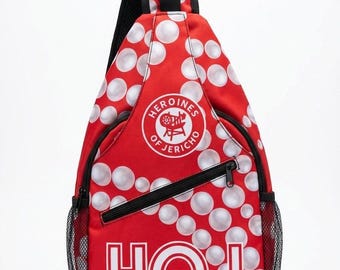 Red Heroines of Jericho HOJ Sling Backpack – Pearl Pattern