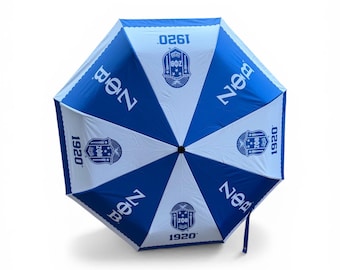 Paraguas azul y blanco de la hermandad Zeta Phi Beta 1920 / Regalo para hermanas de la línea de artículos griegos