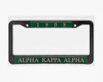 AKA License Plate 1908 - Silver Green and Pink