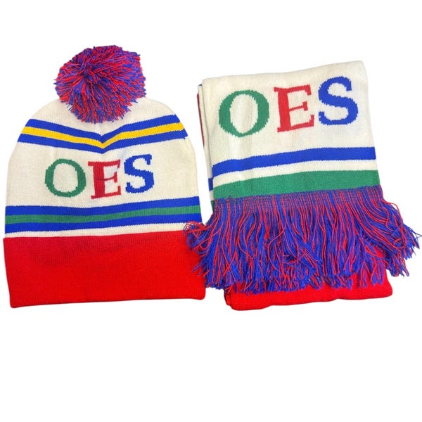 Conjunto de gorro y bufanda con flecos de la OES / Regalo de invierno de la Orden de la Estrella del Este