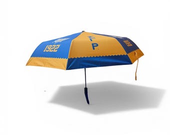 Sigma Gamma Rho blauw-gouden studentenverenigingparaplu