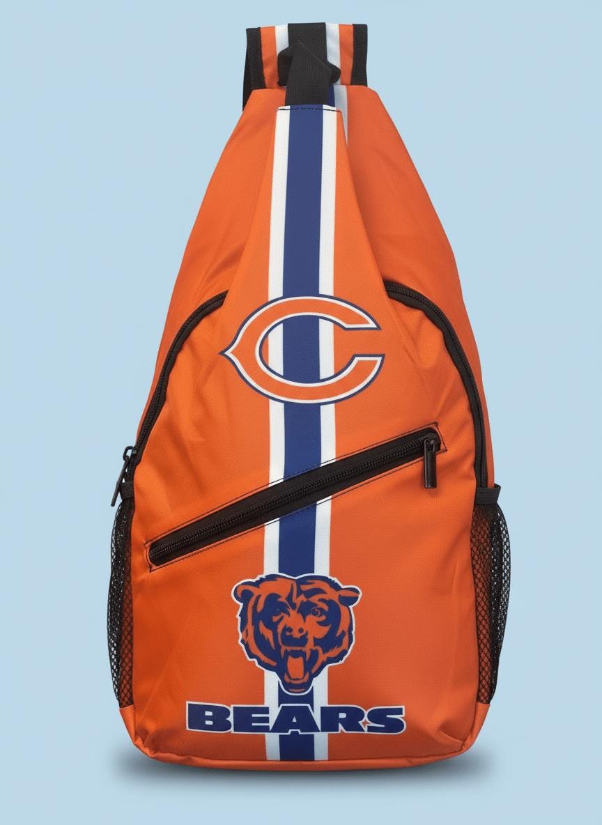 Chicago Bears Boho style drawstring backpack  15” 16” 5” Blue Orange Amazon.com: Idea Nuova NFL Chicago Bears Drawstring Bag with  main image 4