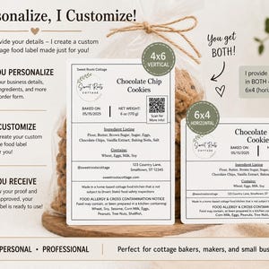 Aangepast Cottage Bakery-voedseletiket