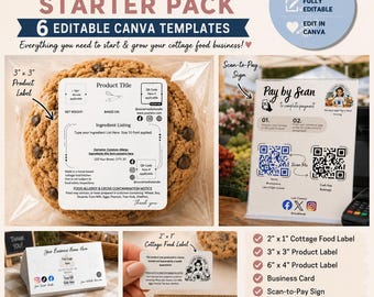Cottage Food Branding Canva Templates Bundle | Bakery Labels, Business Card (Digital Download)