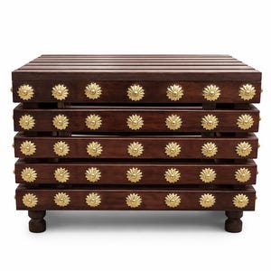 Handmade Wooden Drawer Organizer, Rustic Storage Chest, Decorative Tabletop Cabinet, Brass Knob Home Decor Box