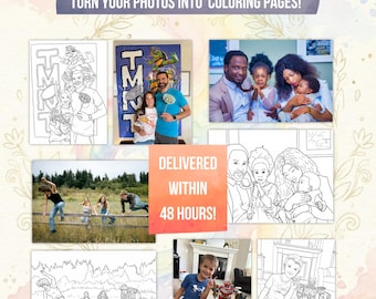 Custom Coloring Page from Photo | Personalized Portrait | Digital Download Printable Gift