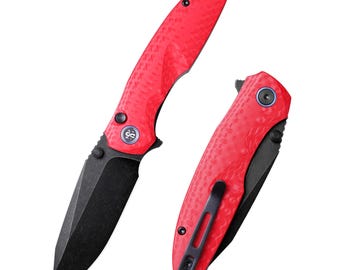 Remette - Cool Whale, Red Raindrop G10 Handles, 14C28N Black Blade - RTCL-GN4