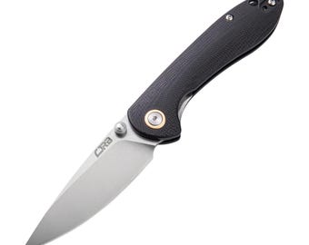 CJRB Feldspar - Black G10, Stonewashed Drop Point Blade, Liner Lock - J1912-BKC