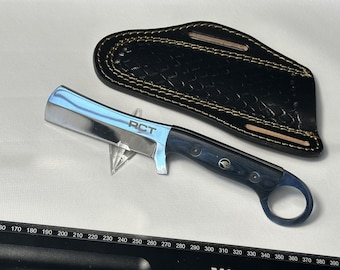 Bull Cuttter - Finger Ring Mirror Polish, Micarta Black