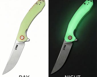 CJRB Gobi - G10 Glow In the Dark Handle. Stone Wash AR-RPM9. J1906-GD