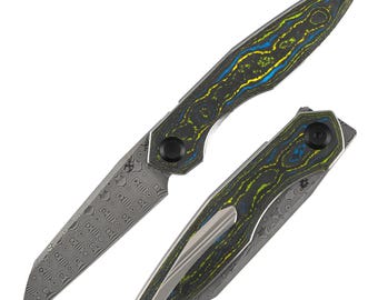 Kansept Halide - Gecko Camo, Damascus Blade, Liner Lock.  K1136A2